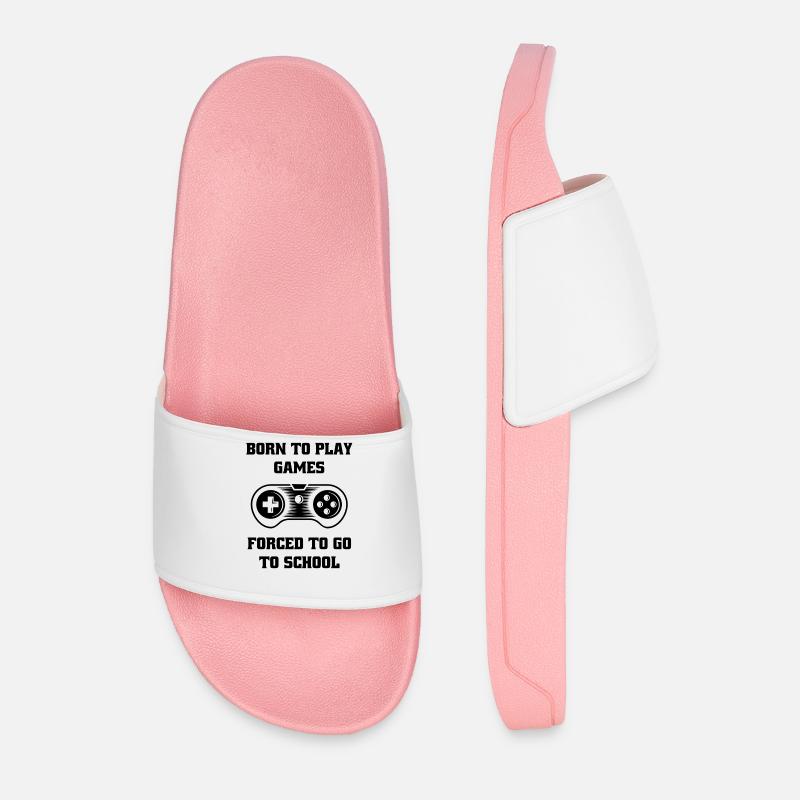 Gaming Console Controller Gaming Gamer - Men’s Pool Sliders - light pink