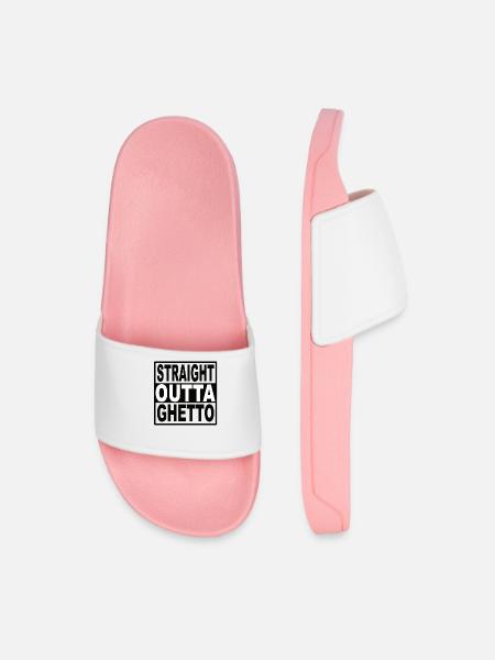 Straigt Outta Ghetto - Men’s Pool Sliders - light pink