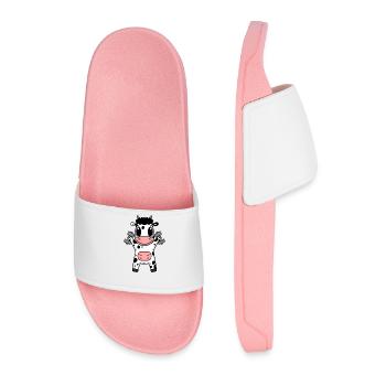 Cow Fitness Motivation Gym Cadeau - Claquettes Homme - rose clair - Devant