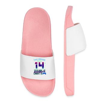 This Gamer Is Now 14 Double Digit 14. - Men’s Pool Sliders - light pink - Front