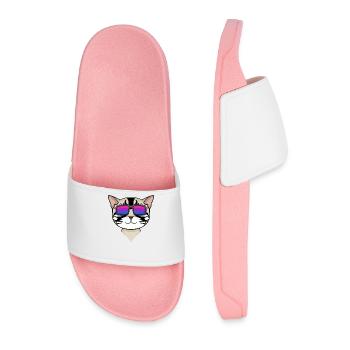 Bisexual American Shorthair Cat Gift - Men’s Pool Sliders - light pink - Front