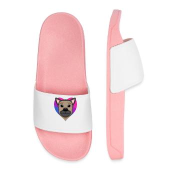 Bisexual German Shepherd Dog Gift - Men’s Pool Sliders - light pink - Front