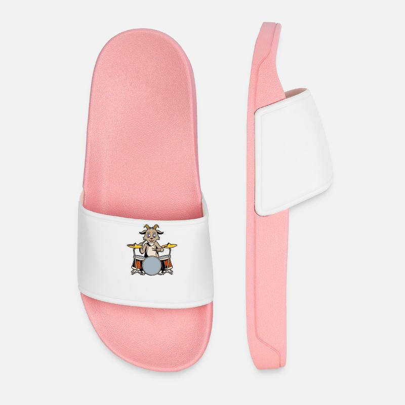 Comic Ziege Schlagzeuger - Männer Badelatschen - Hellrosa