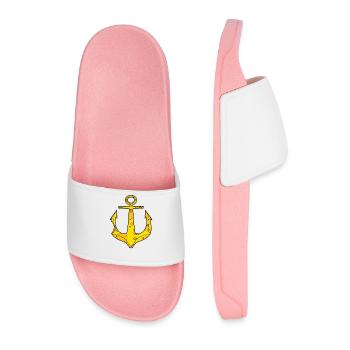 Ancre de fromage drôle de capitaine - Claquettes Homme - rose clair - Devant