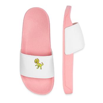 Kawaii Dilophosaurus - Claquettes Homme - rose clair - Devant