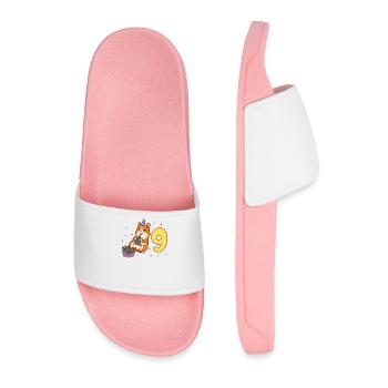 With hamster - children's birthday 9 years - Men’s Pool Sliders - light pink - Front