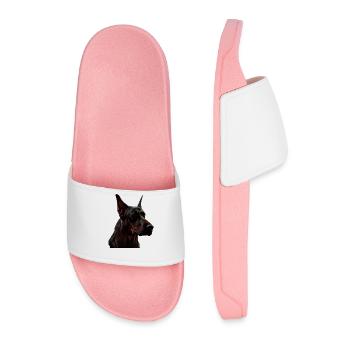 Doberman Dobermans Chien Chiens chiot Doberman - Claquettes Homme - rose clair - Devant