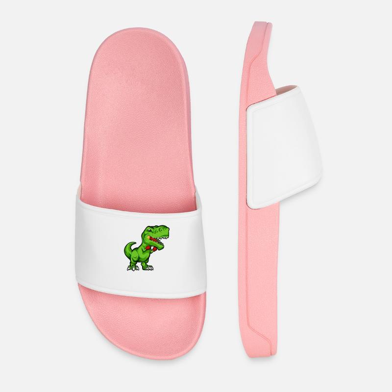 Comic TREX makes karate - Men’s Pool Sliders - light pink