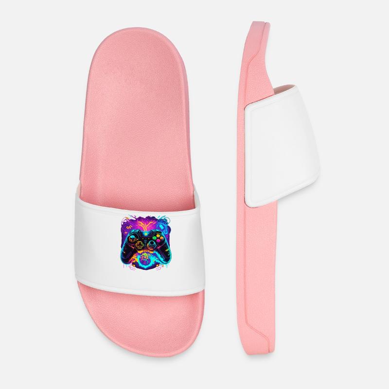 Power Graffiti Gaming Controller - Men’s Pool Sliders - light pink