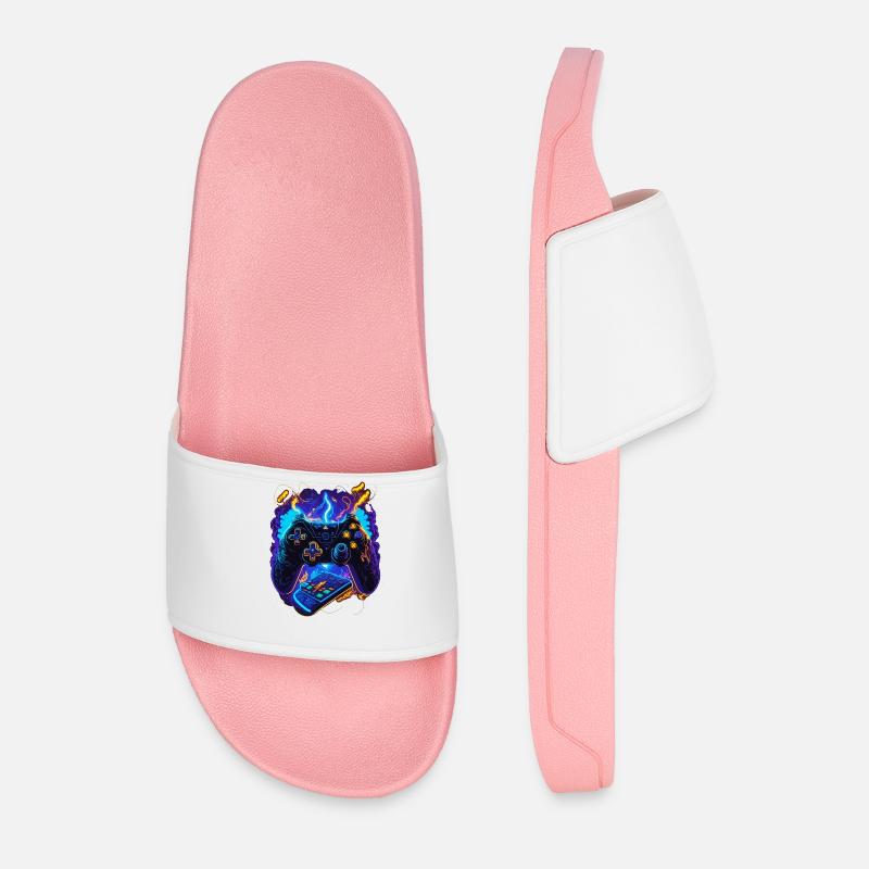 Cyber Gaming Controller - Men’s Pool Sliders - light pink