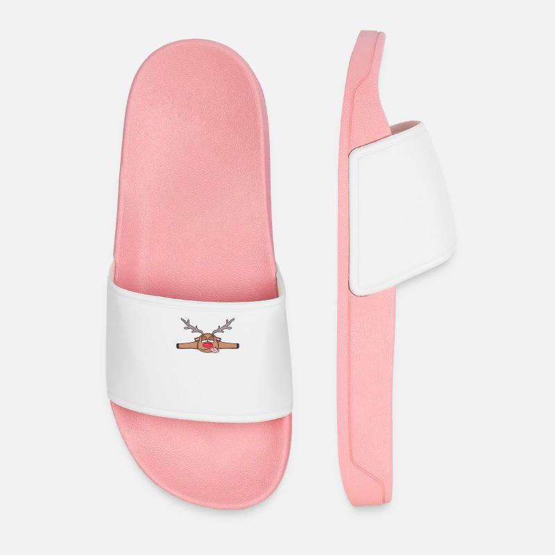 Roe deer lying down - Men’s Pool Sliders - light pink