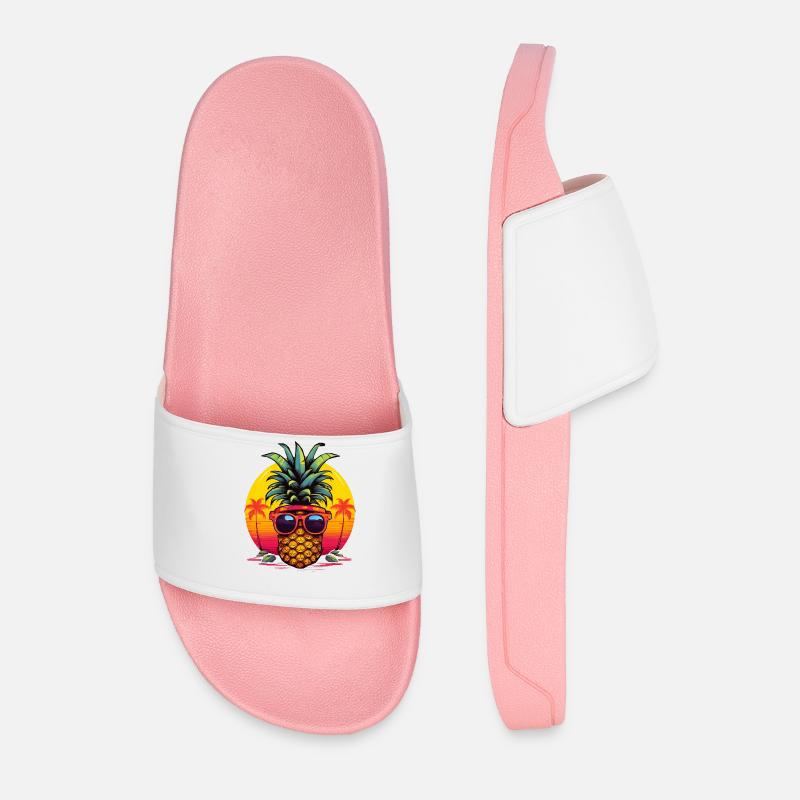 Synthwave Pineapple - Männer Badelatschen - Hellrosa