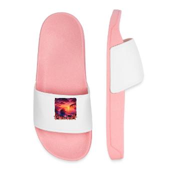 Phuket Thailand Sunset Grunge Design - Men’s Pool Sliders - light pink - Front