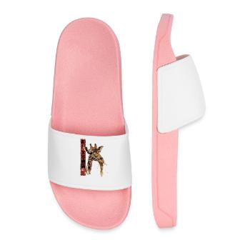 Giraffe Safari Manga Ramen Noodle Giraffe Anime - Men’s Pool Sliders - light pink - Front