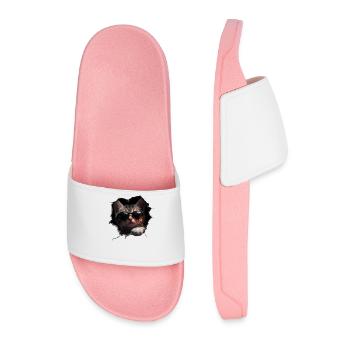 Drôle de chats Propriétaire de chat Chat mignon Chat de compagnie - Claquettes Homme - rose clair - Devant