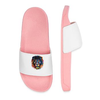 Lion Lover Faune Safari Art Lion Coloré - Claquettes Homme - rose clair - Devant