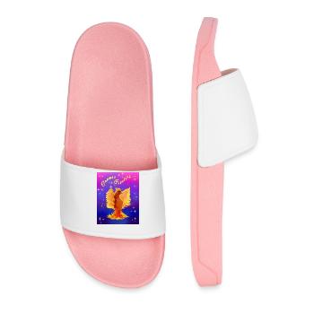 Un cyber-oiseau cosmique orange - Claquettes Homme - rose clair - Devant