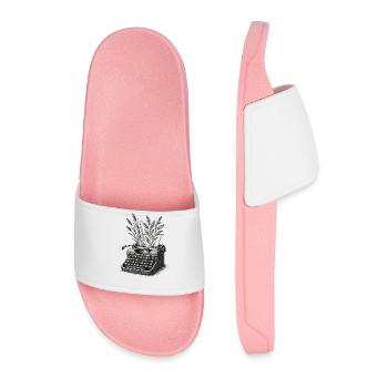 Living Letters - Men’s Pool Sliders - light pink - Front