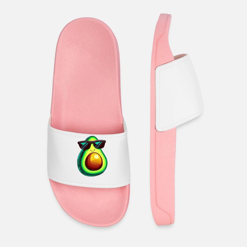 Cooler Avocado mit Sonnenbrille - Männer Badelatschen - Hellrosa