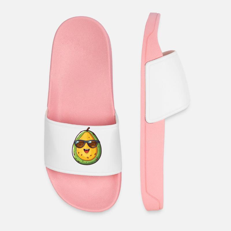 Kawaii Avocado Nerd: Gesunde Intelligenz - Männer Badelatschen - Hellrosa