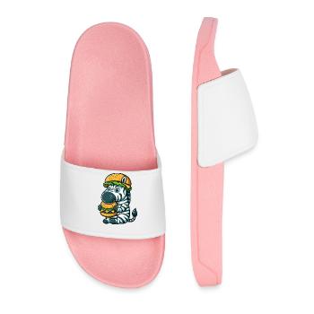 Hamburger zébré fantaisiste Cheeseburger - Claquettes Homme - rose clair - Devant