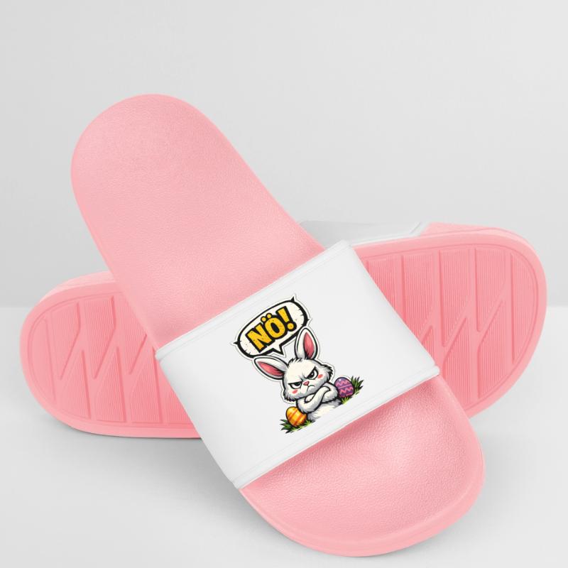 Lower Austrian Bunny Comic Easter Gift Men’s Pool Sliders