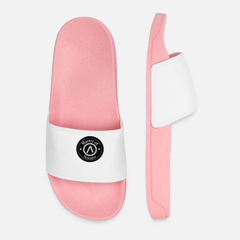 Master of Science logo patch - Men’s Pool Sliders - light pink