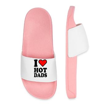 I love hot dads - Men’s Pool Sliders - light pink - Front