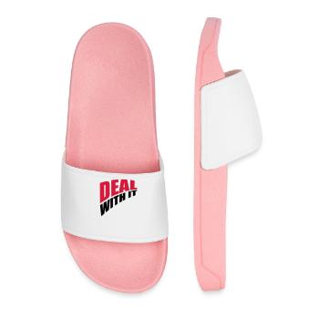 perspective spruch cool text deal with it relax - Claquettes Homme - rose clair - Devant