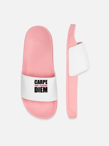Carpe That Fucking Diem - Men’s Pool Sliders - light pink