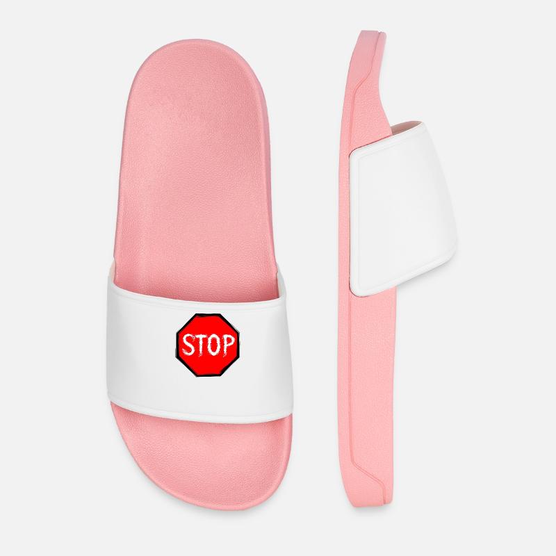 Stop shield vector - Men’s Pool Sliders - light pink