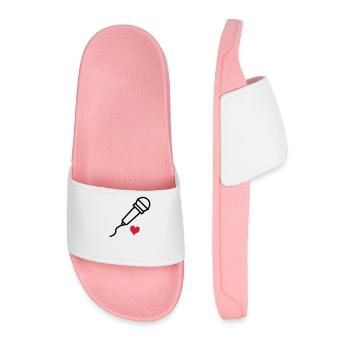 sing - Men’s Pool Sliders - light pink - Front