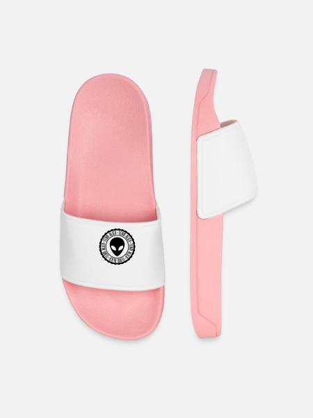 Team Alien rubber stamp - Men’s Pool Sliders - light pink