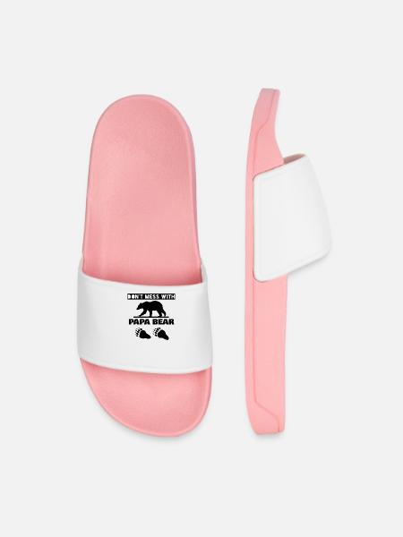 DON'T MESS WITH PAPA BEAR - Men’s Pool Sliders - light pink