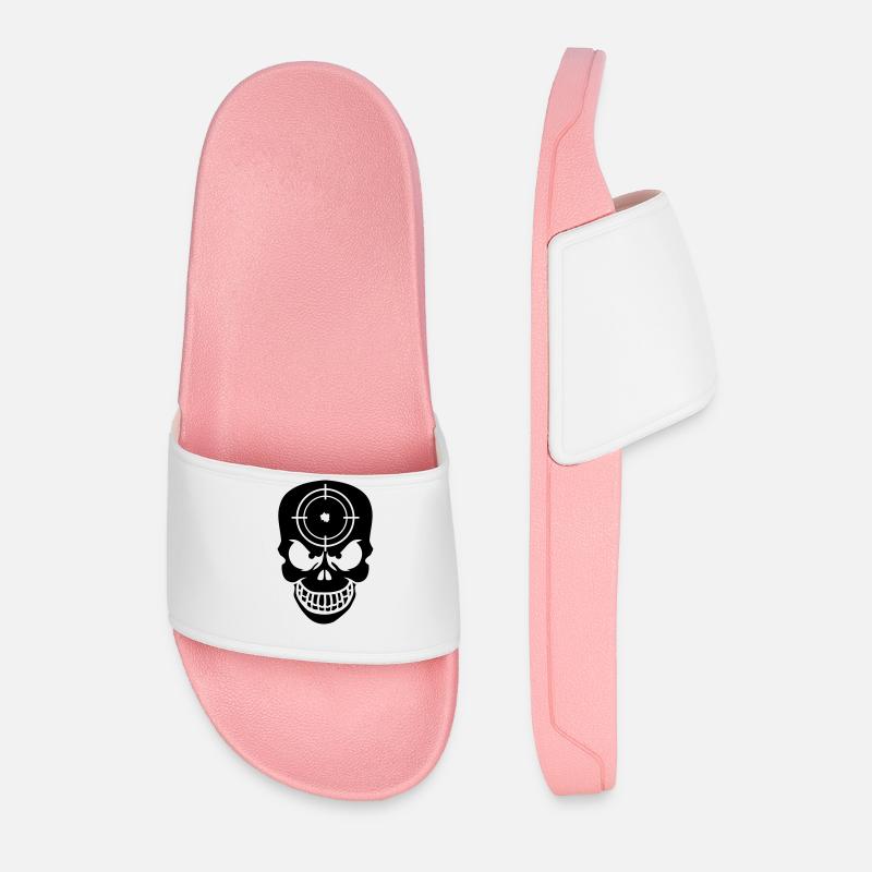 Evil Skull With Target - Men’s Pool Sliders - light pink