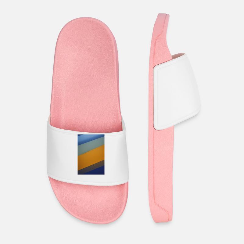 Stripe Pattern - Men’s Pool Sliders - light pink