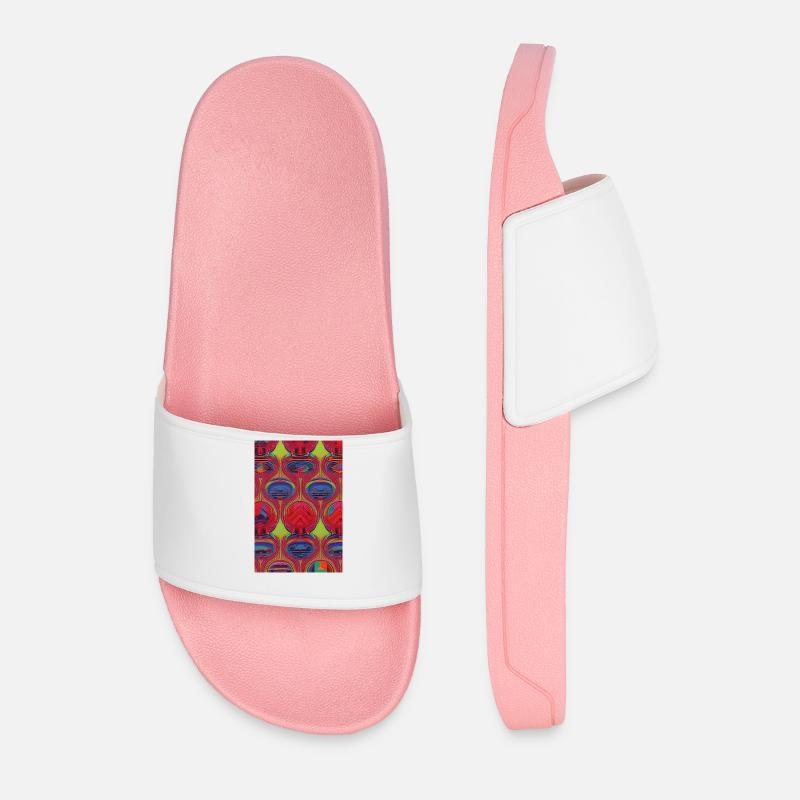 Retro Pattern - Men’s Pool Sliders - light pink