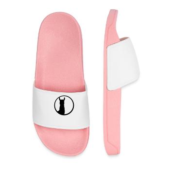 black button logo round circle silhouette outline l - Men’s Pool Sliders - light pink - Front