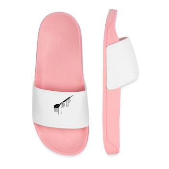 logo wet drops graffiti spray cool play dart - Men’s Pool Sliders - light pink - Front