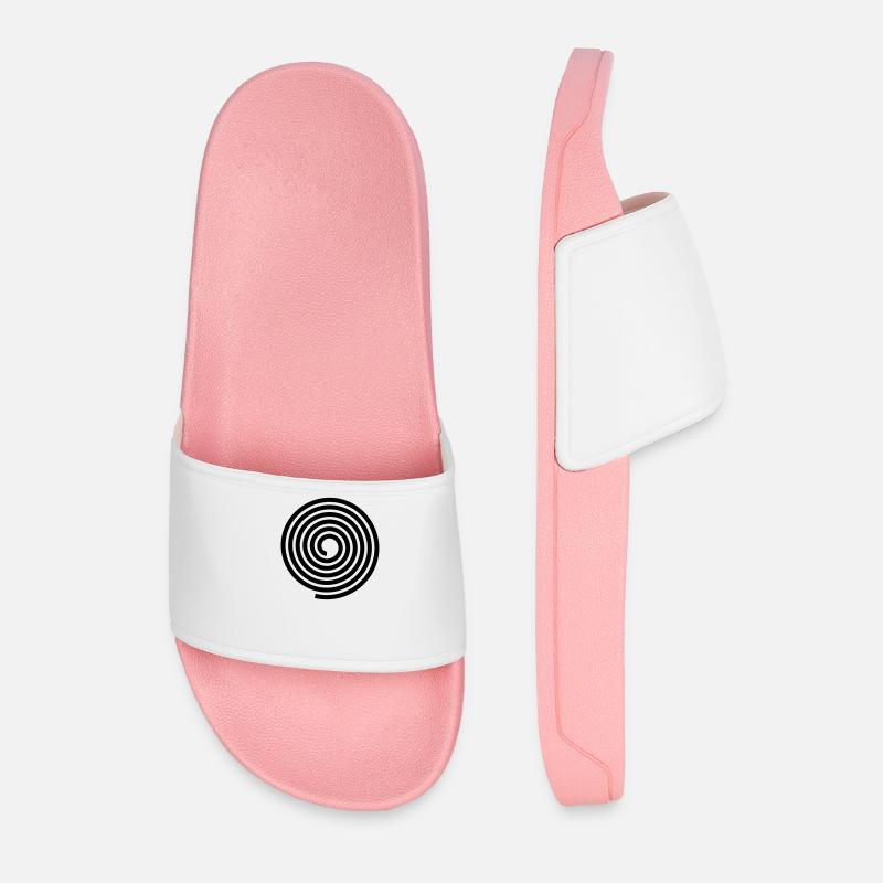 Spirals pattern vector template - Men’s Pool Sliders - light pink