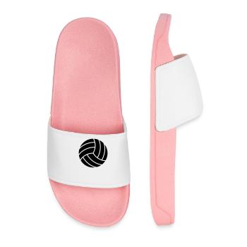 pattern volleyball round circle ball play club fun - Men’s Pool Sliders - light pink - Front