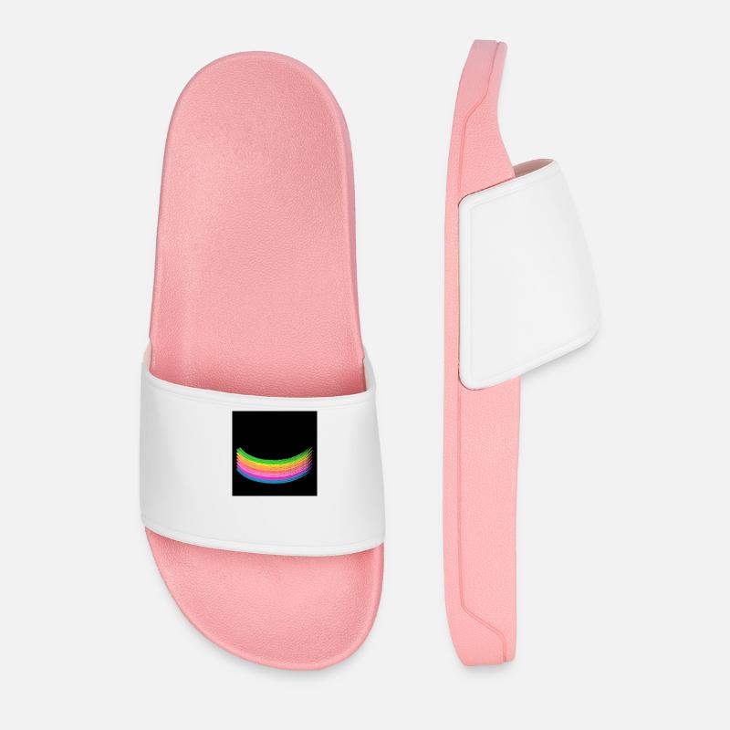 Face mask, mask, rainbow, rainbow, black - Men’s Pool Sliders - light pink