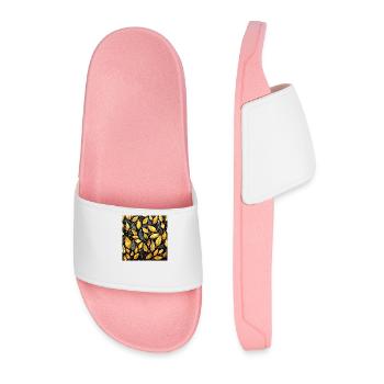 Golden Leaves - Men’s Pool Sliders - light pink - Front
