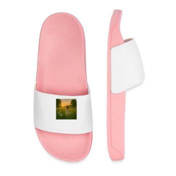 Girl Meadow - Men’s Pool Sliders - light pink - Front