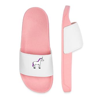 Einhorn Pink Süß Hübsch Freundlich Cartoon Pferd - Männer Badelatschen - Hellrosa - Vorne