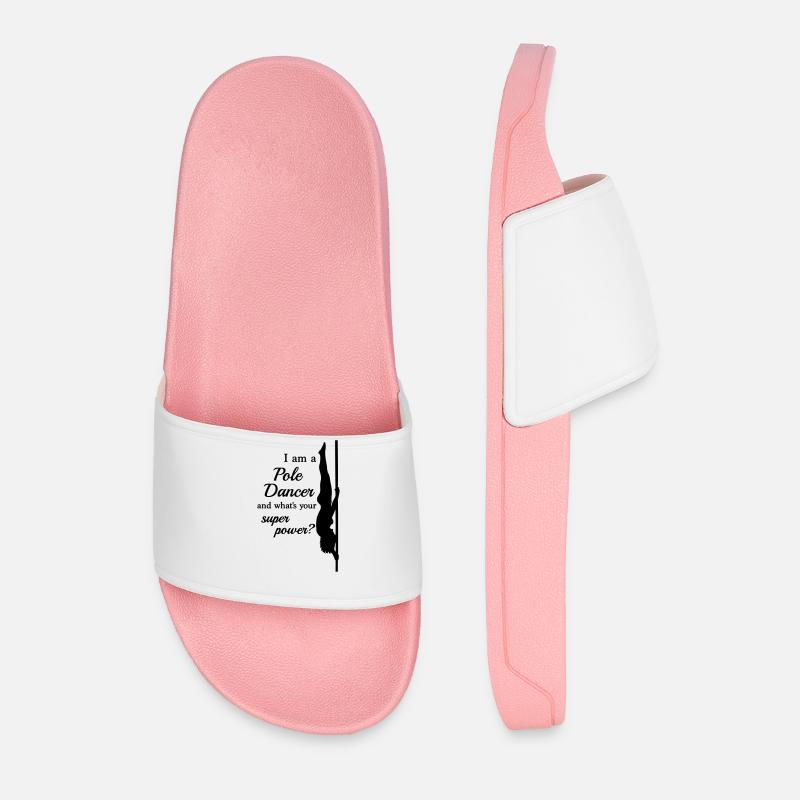 I am a Pole Dancer - Men’s Pool Sliders - light pink