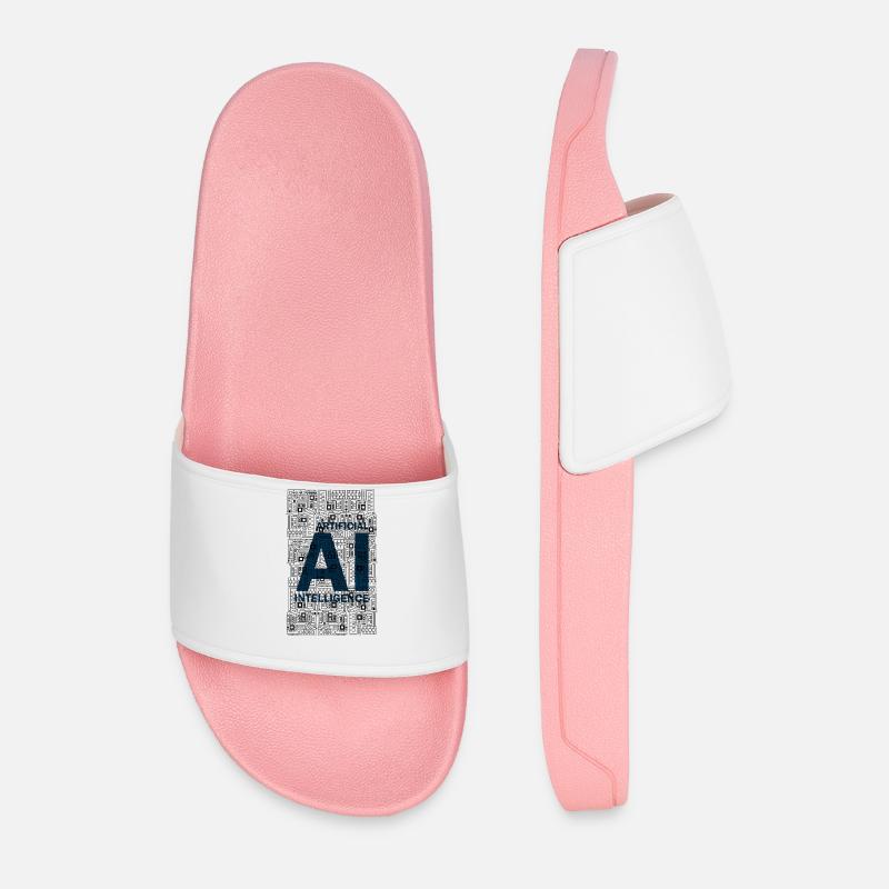 AI - Artificial intelligence - AI - Men’s Pool Sliders - light pink