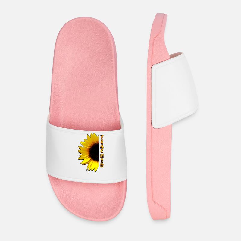 Lehrer Sonnenblume - Männer Badelatschen - Hellrosa