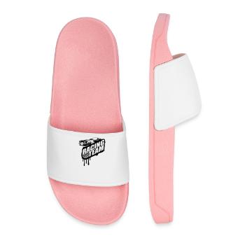 Racing Team Graffiti Stamp Design - Men’s Pool Sliders - light pink - Front