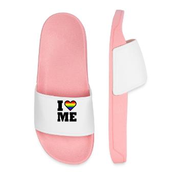 I love me - Claquettes Homme - rose clair - Devant